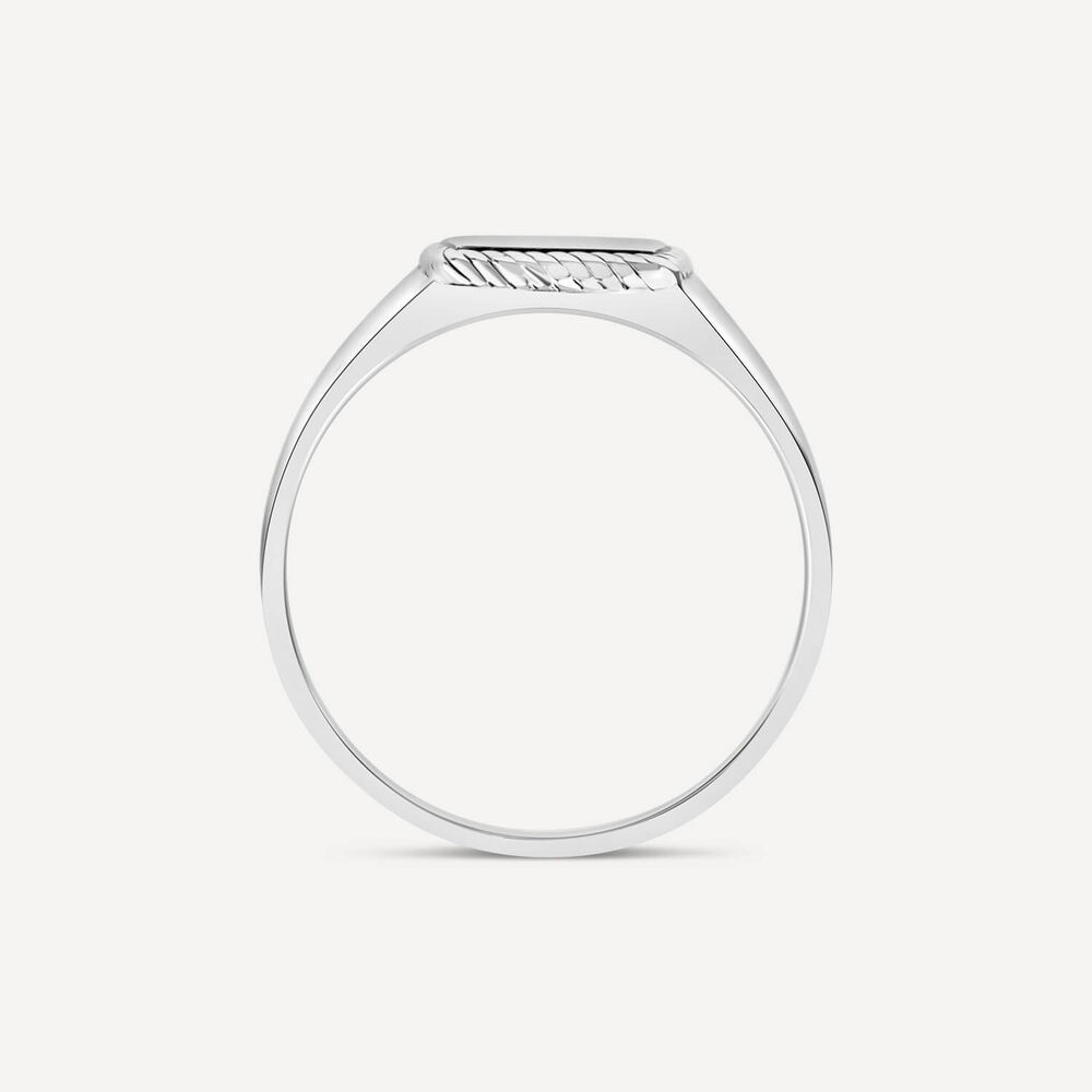 Sterling Silver Square Rope Edge Signet Ring image number 3
