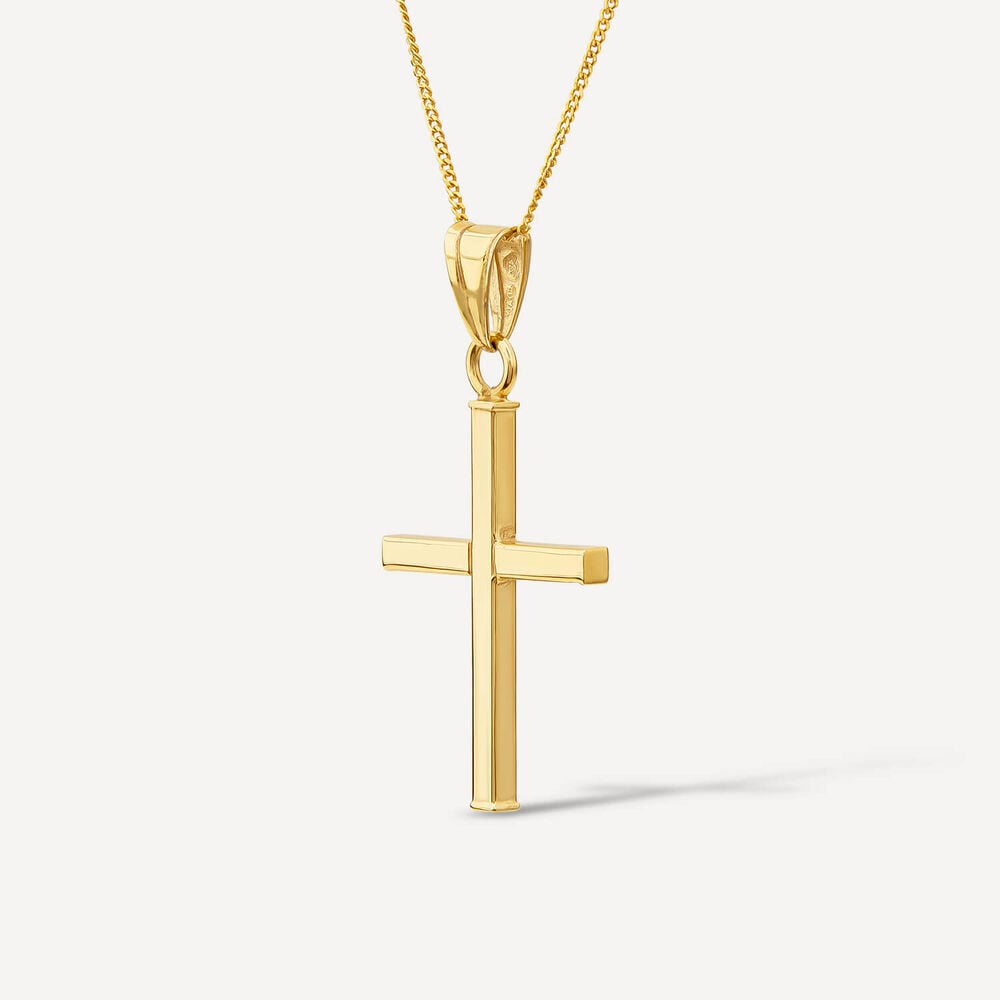 9ct Gold Cross Pendant (Chain Included)