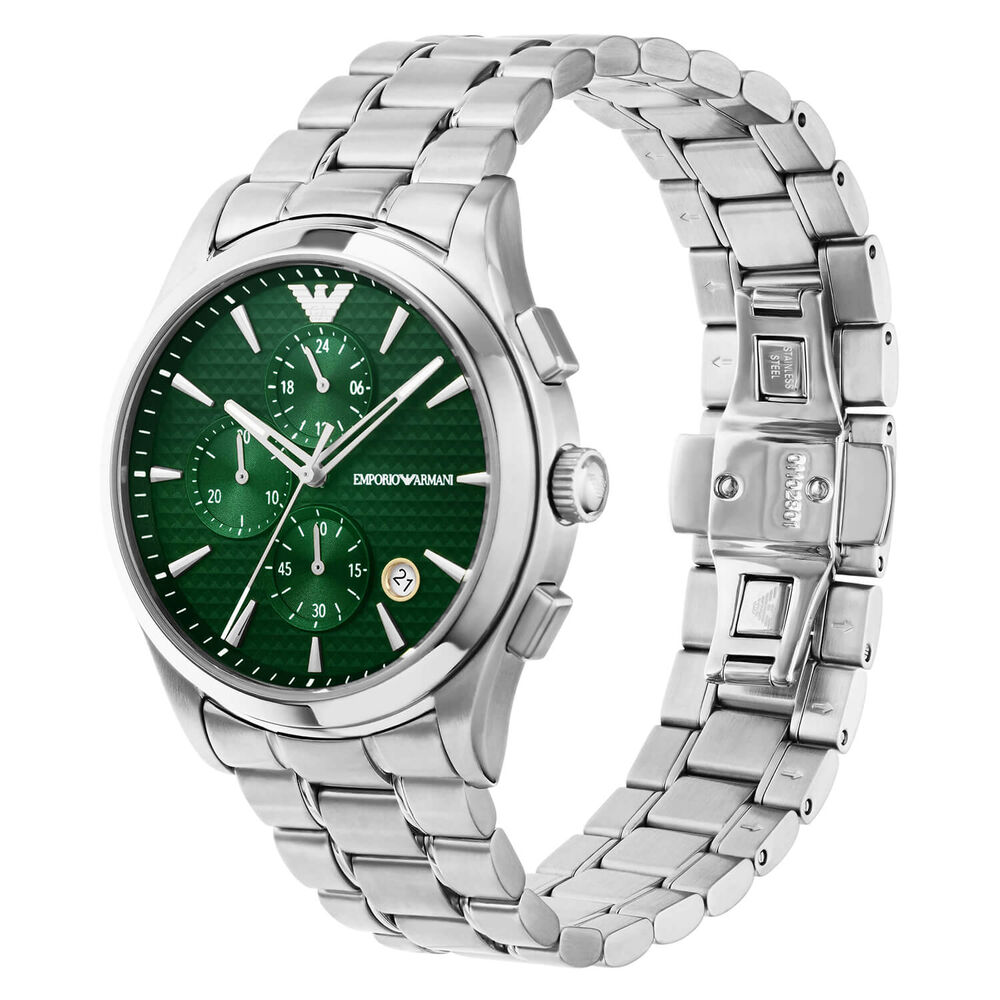 Emporio Armani Paolo 42mm Green Chronograph Dial Bracelet Watch