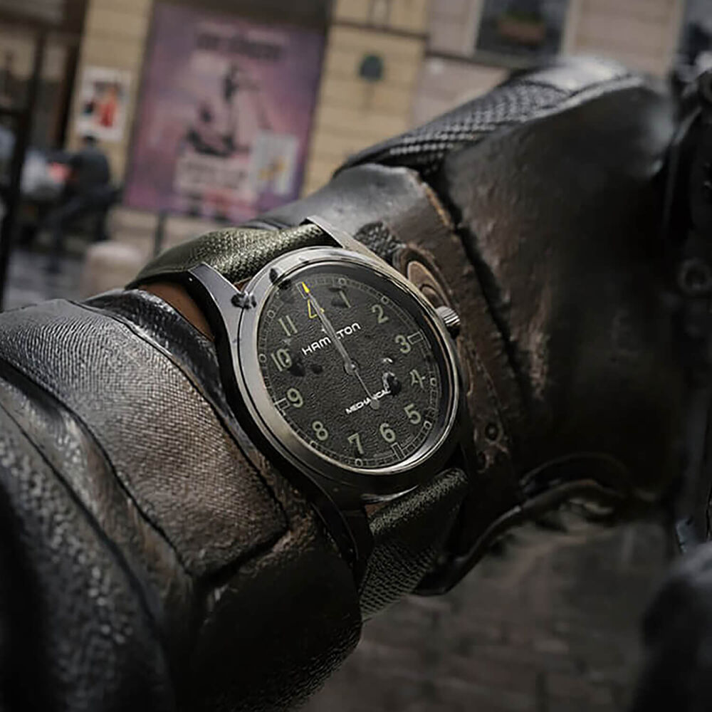 Hamilton x Call of Duty 2026 Khaki Field Mechanical 38mm Black Dial Green Textile Strap