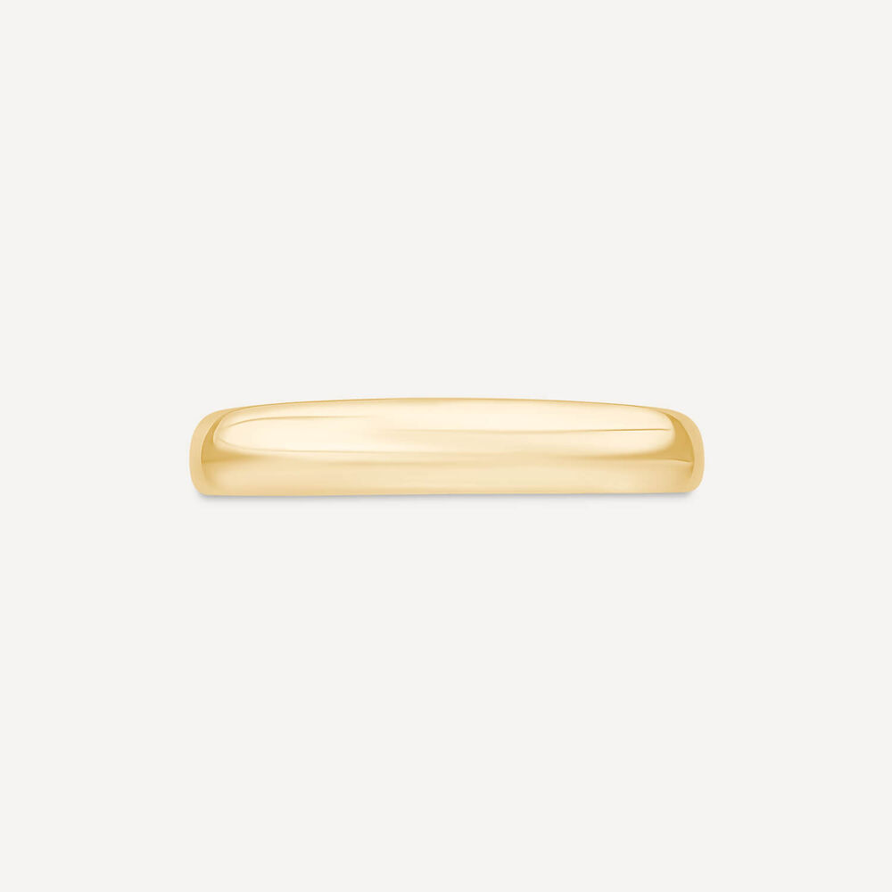 9ct Yellow Gold 4mm Plain D-Shape Wedding Ring image number 1