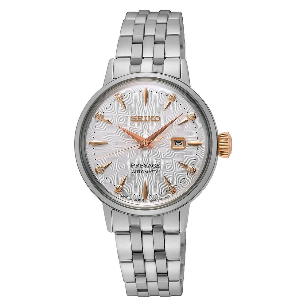 Seiko Presage Cocktail Time 'Clover Club' Diamond Twist 30.3mm White Dial Watch image number 0