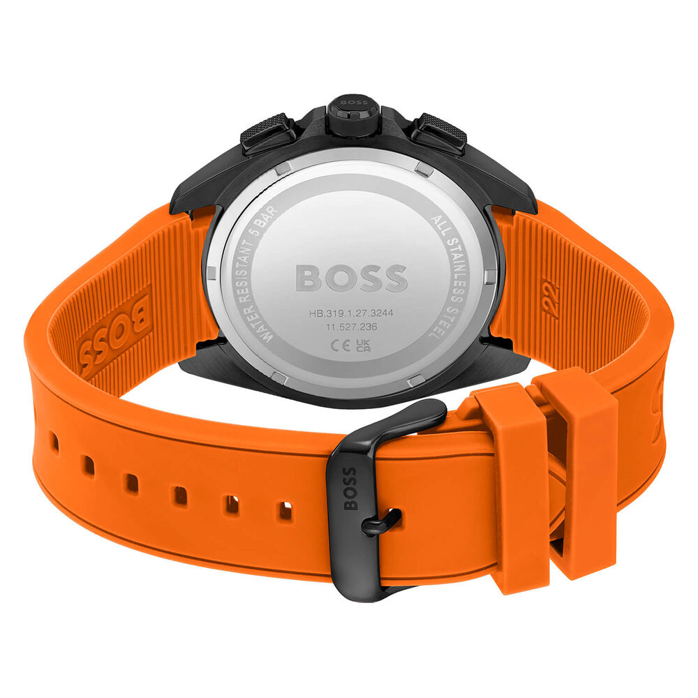 Hugo Boss Volane Black Dial Rubber Strap Watch