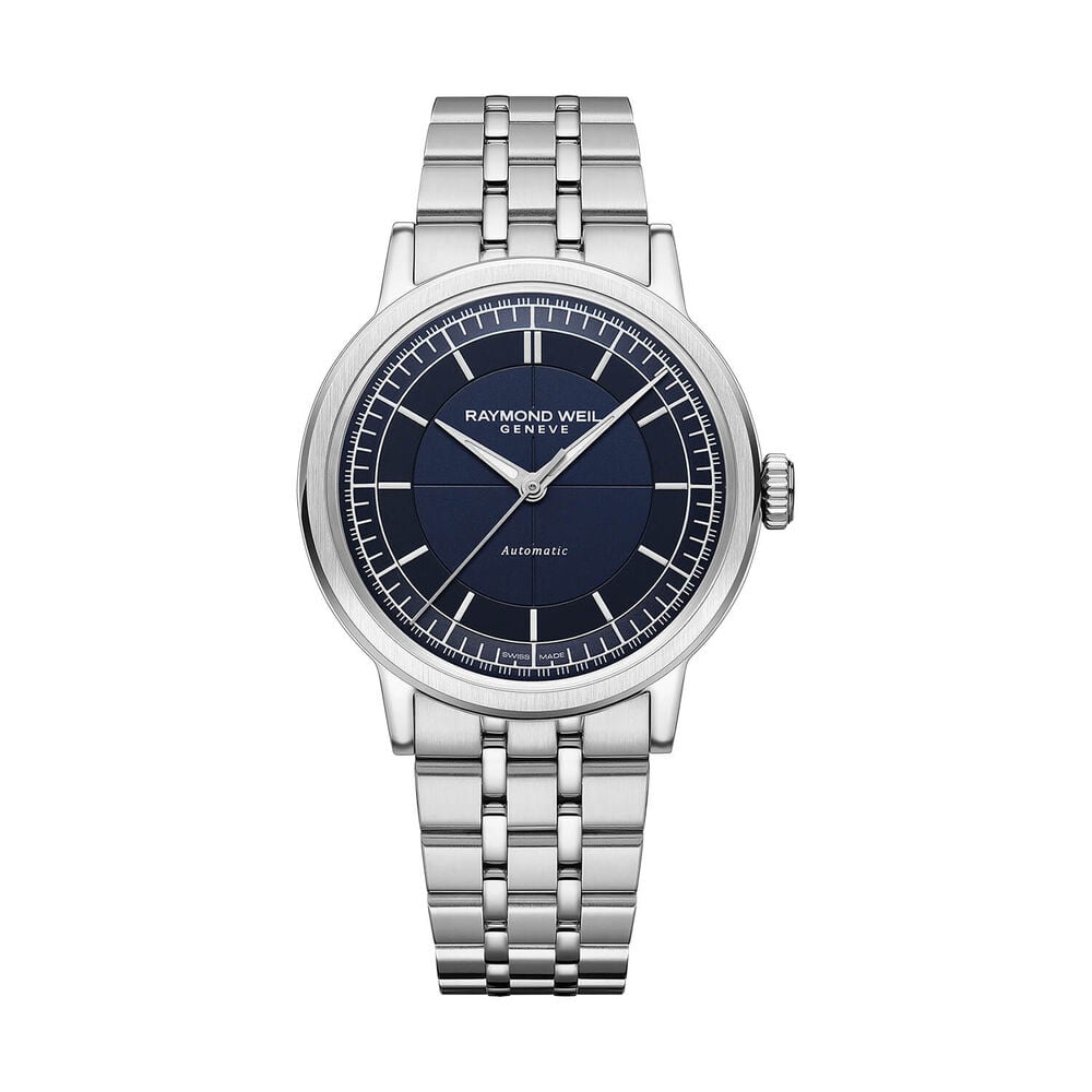 Raymond Weil Millesime 39mm Blue Dial Stainless Steel Bracelet Watch