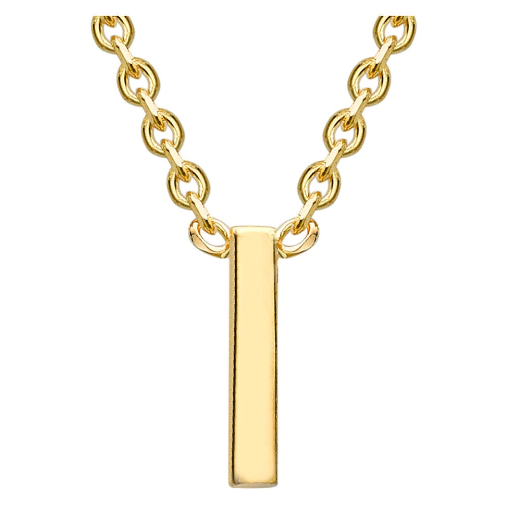 9 Carat Yellow Gold Petite Initial I Necklet (Special Order) image number 0