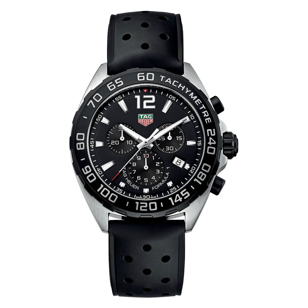 TAG Heuer Formula 1 Men's Chronograph Black Strap Watch image number 0
