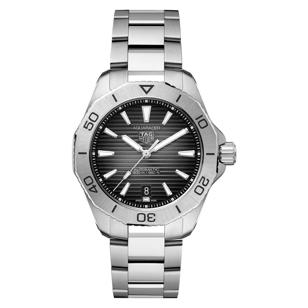 TAG Heuer Aquaracer Professional 200 Automatic 40mm Black Smokey Dial Steel Case Bracelet Watch