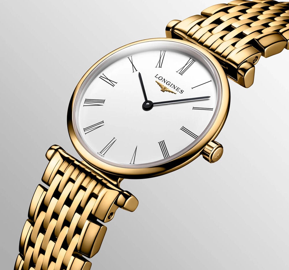 Longines La Grande Classique de Longines 24mm White Dial Yellow Gold PVD Bracelet Watch image number 2