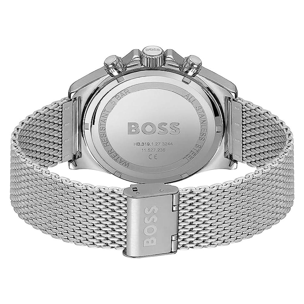 BOSS Hero 43mm Green Chronograph Dial Steel Case Mesh Bracelet Watch image number 2