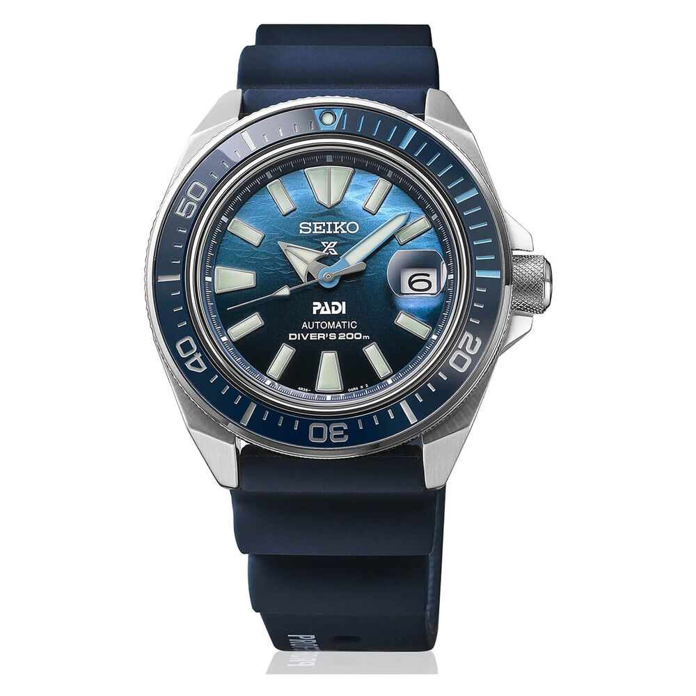 Seiko Prospex  ‘Deep Blue’ Samurai Padi Special Edition 44mm Blue Dial Blue Rubber Strap Watch image number 0