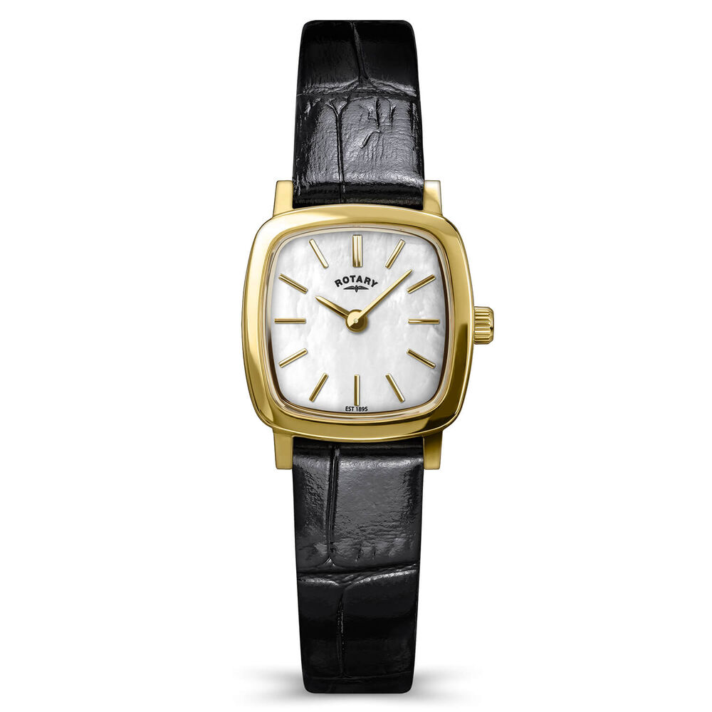 Rotary Heritage Astoria 21.20x26.30mm Mother Of Pearl Dial Black Leather Strap Watch
