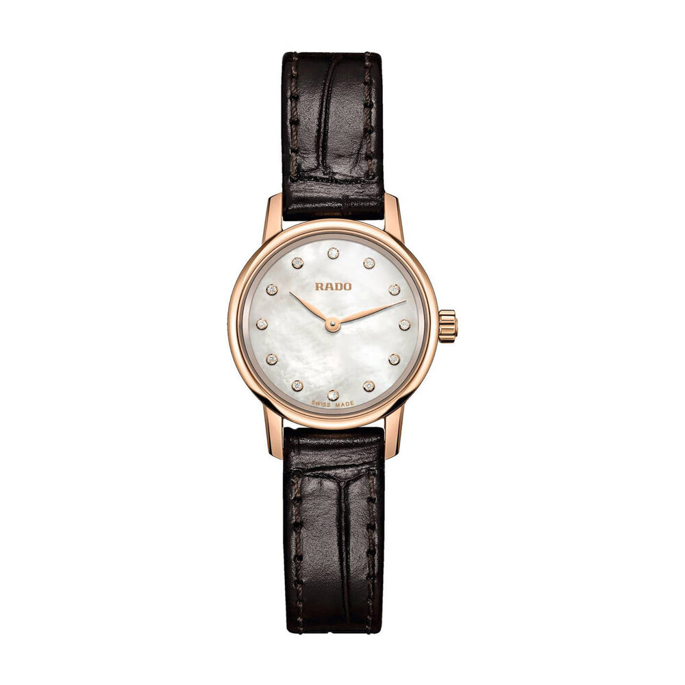 Rado Coupole Classic Mini ladies'  mother of pearl dial leather strap watch