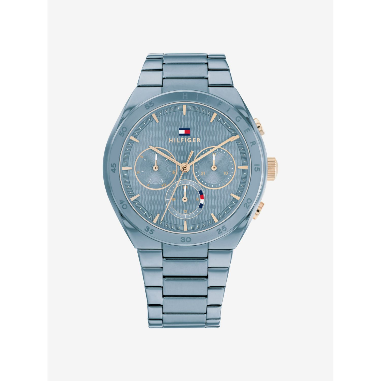 Tommy Hilfiger 38mm Blue Dial Blue IP Case Bracelet Watch