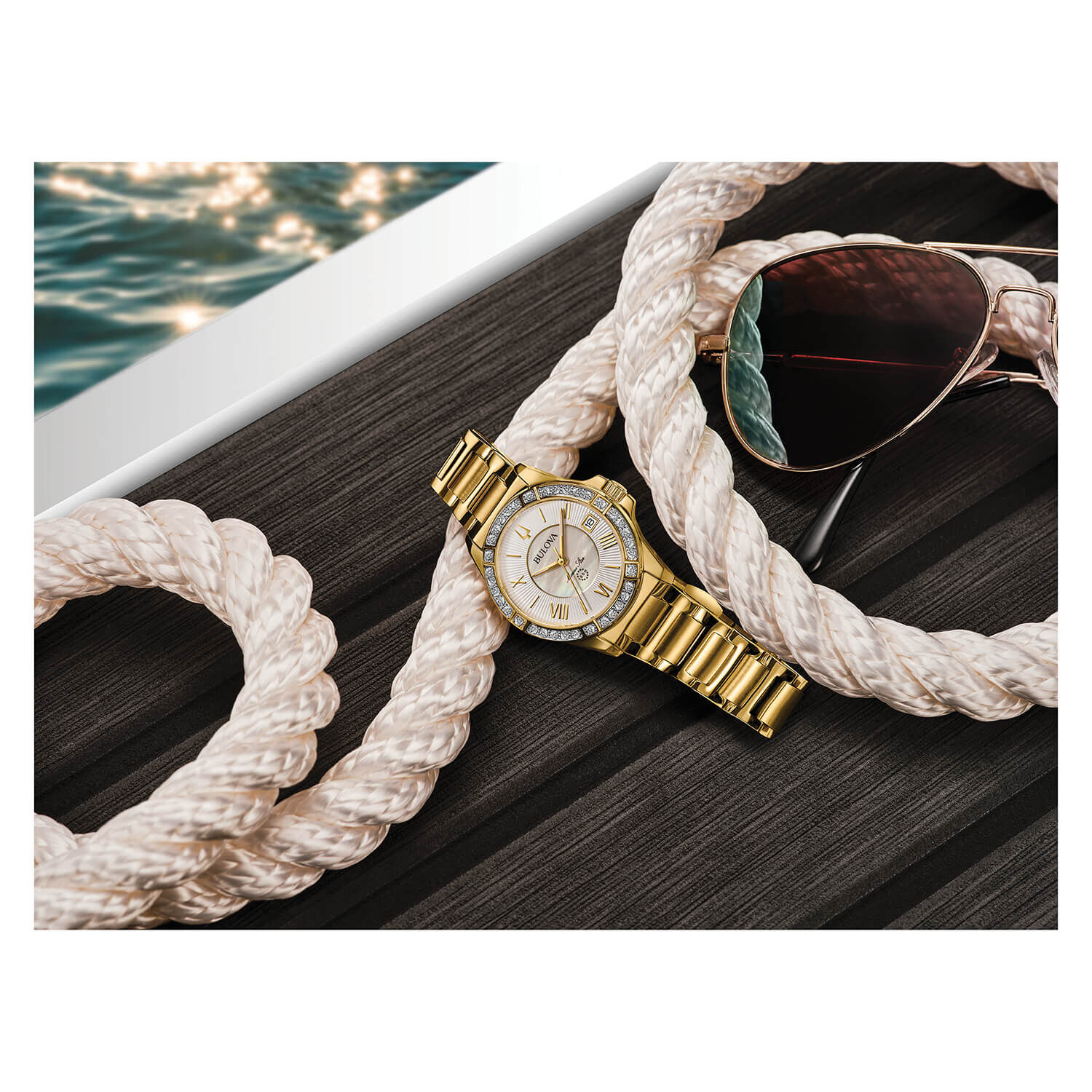 Bulova women's marine best sale star diamond watch