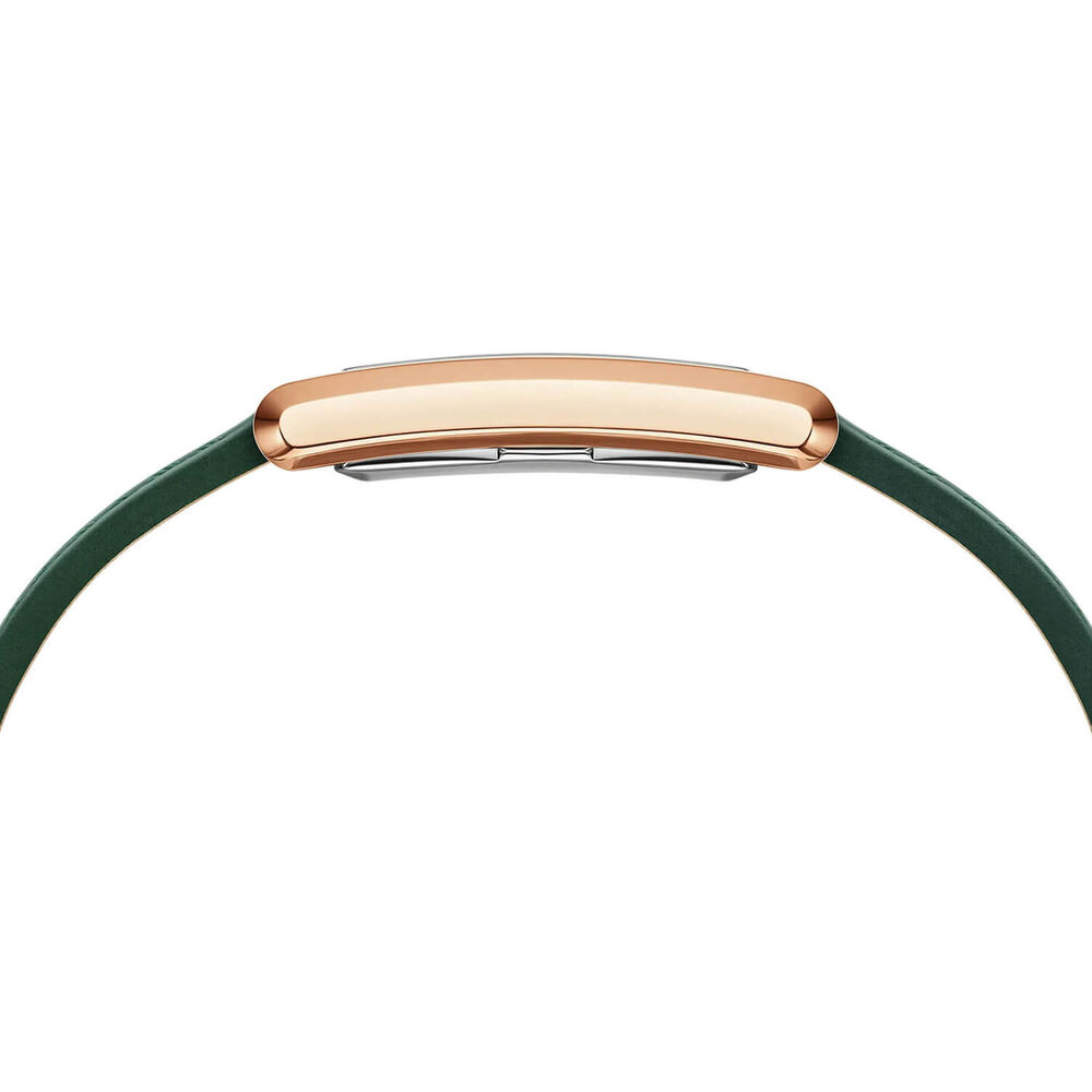 Daniel Wellington Bound 32x22mm Emerald Dial Green Crocodile Leather Strap Watch image number 3