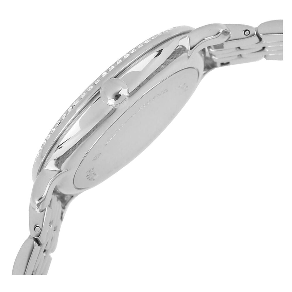 Fossil Jacqueline White Dial Cubic Zirconia Bezel Steel Bracelet Watch