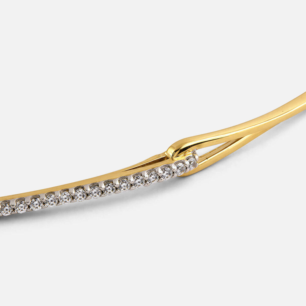 Yellow Gold Plated Vermeil Sterling Silver Cubic Zirconia Bolo Bracelet