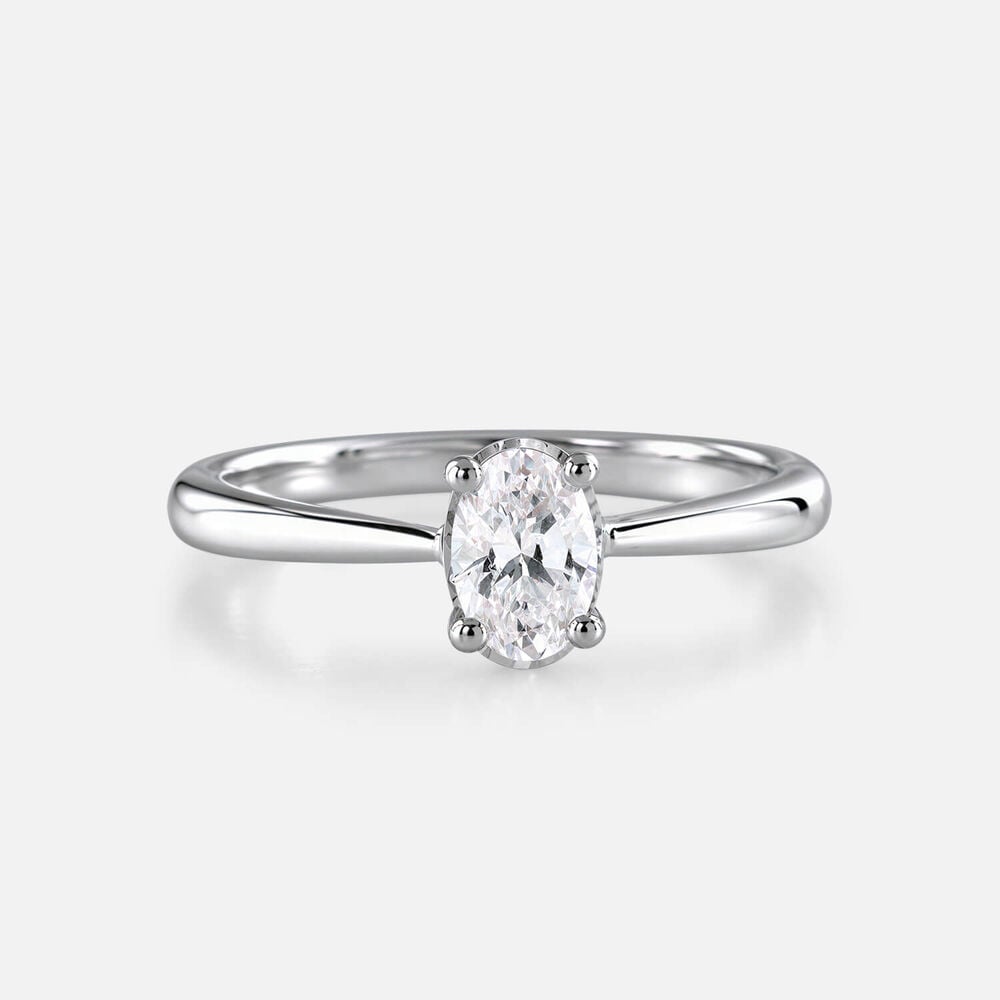 Prism 9ct White Gold 0.33ct Oval Diamond Solitaire Ring