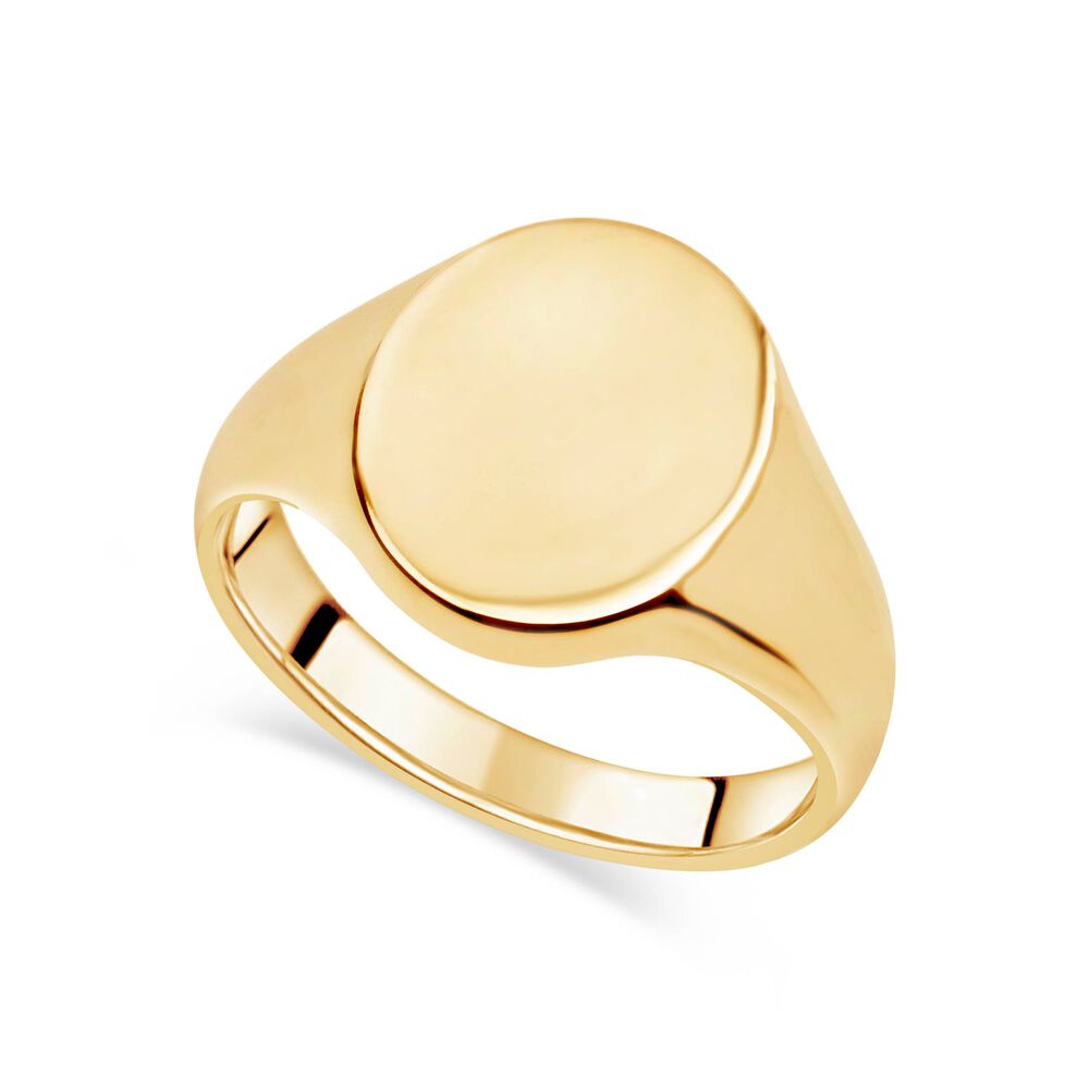 9ct Yellow Gold Oval Ladies' Signet Ring image number 0