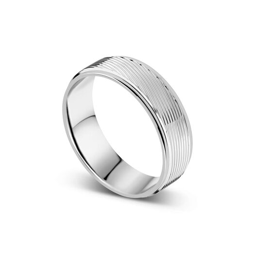 Platinum 6mm Patterned Wedding Ring