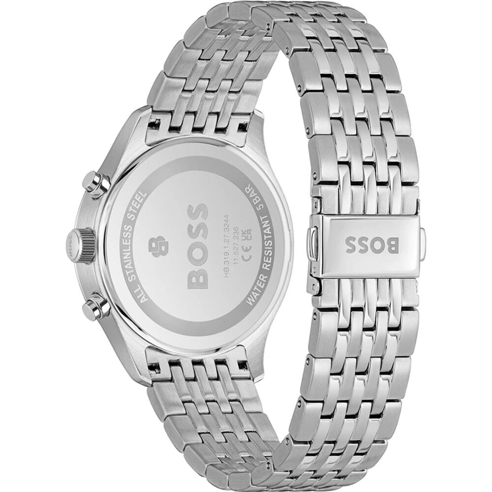 BOSS Stratus 41mm Black Dial Stainless Steel Bracelet Chronograph Watch image number 2