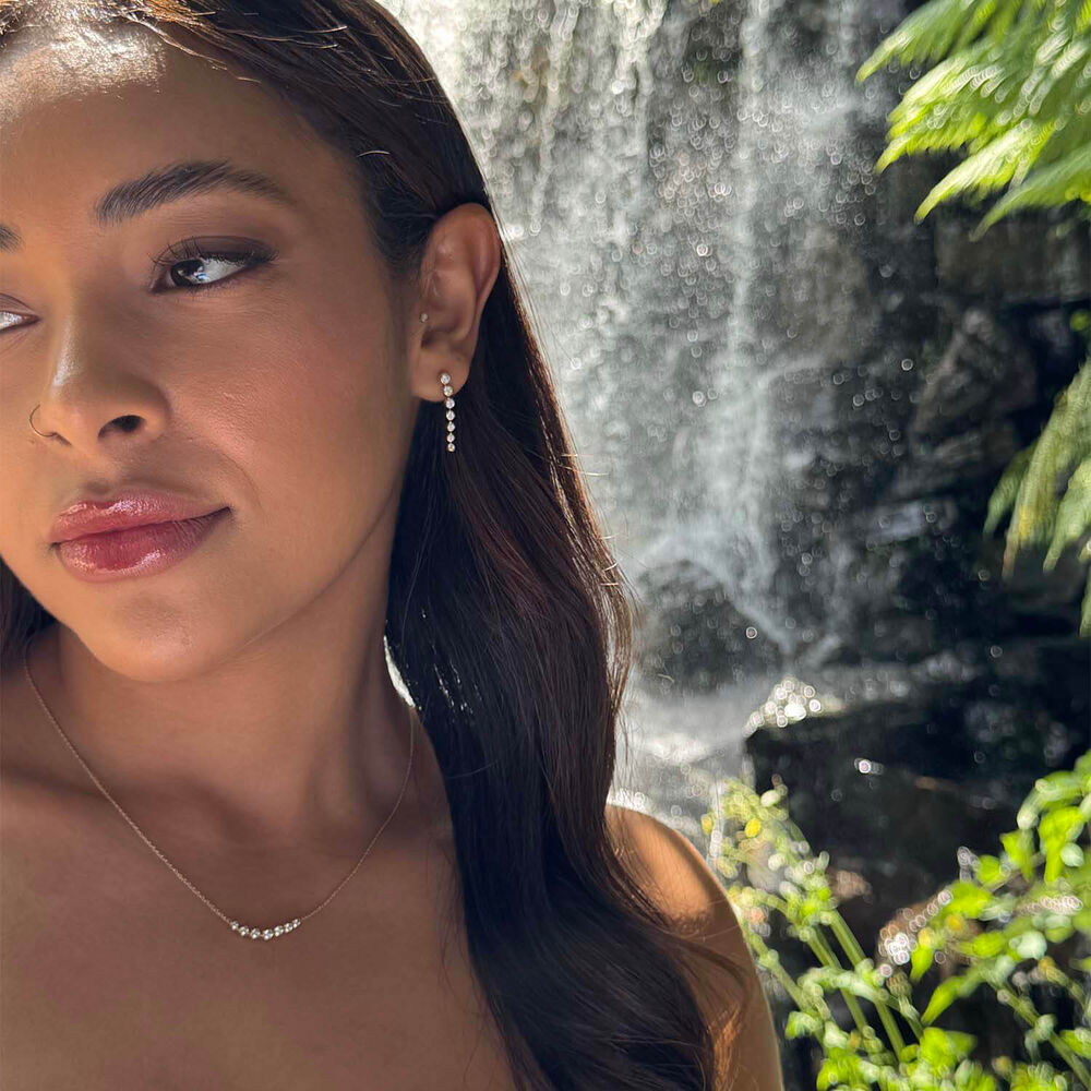 Born Granules 9ct Yellow Gold Lab Grown 0.50ct Diamond Round Drop Earrings image number 3