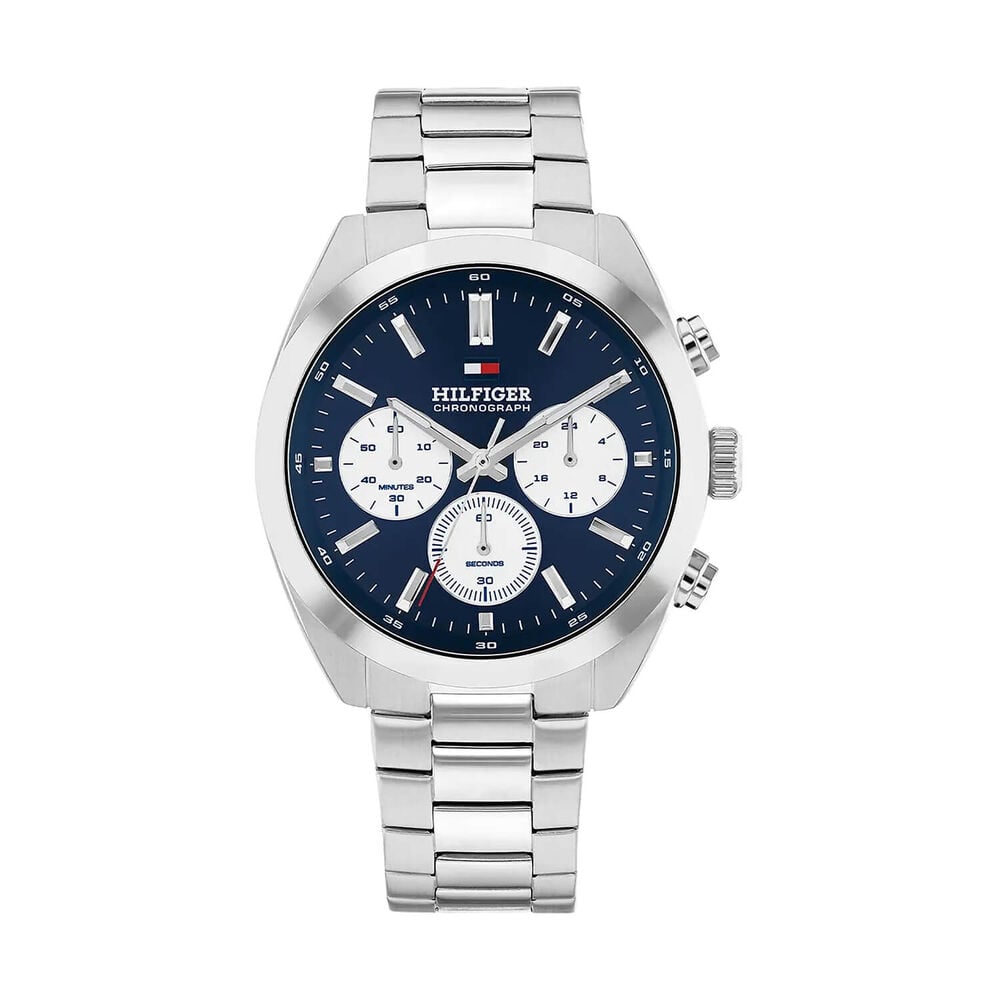 Tommy Hilfiger Hudson 40mm Blue Dial Steel Case Bracelet Watch