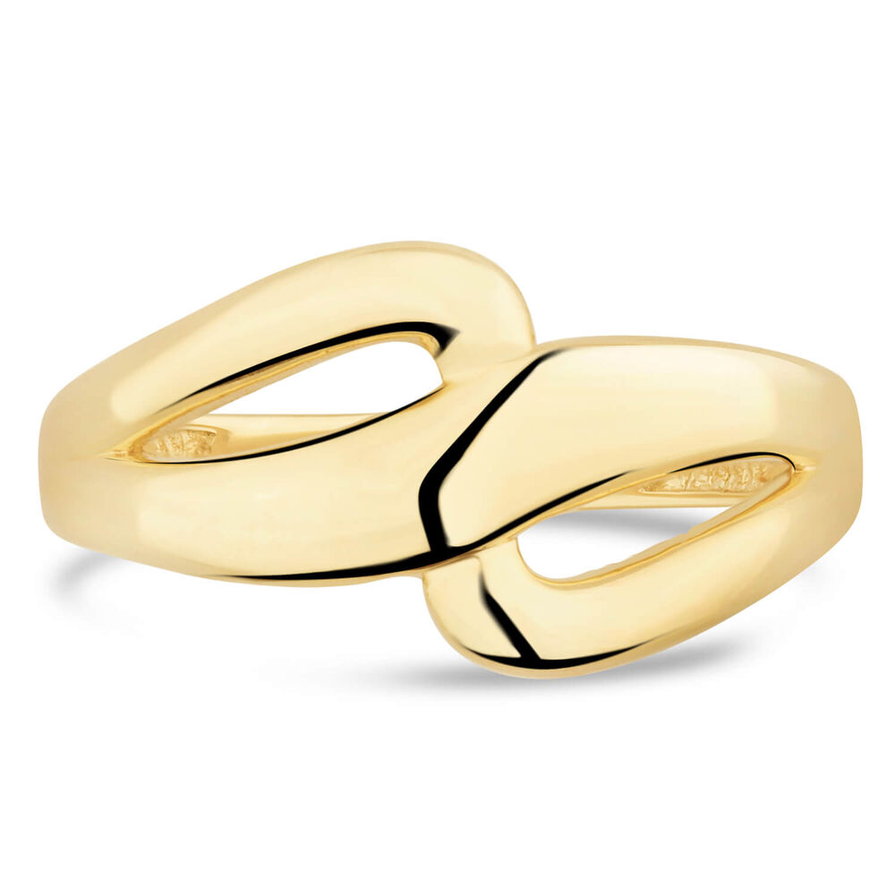 9ct Gold Three Strand Wave Ladies Ring image number 1