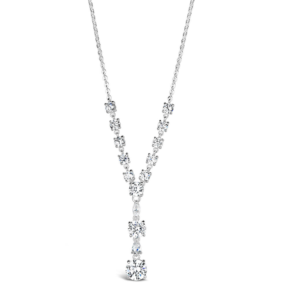Sterling Silver Cubic Zirconia Multi Stone Necklet image number 0