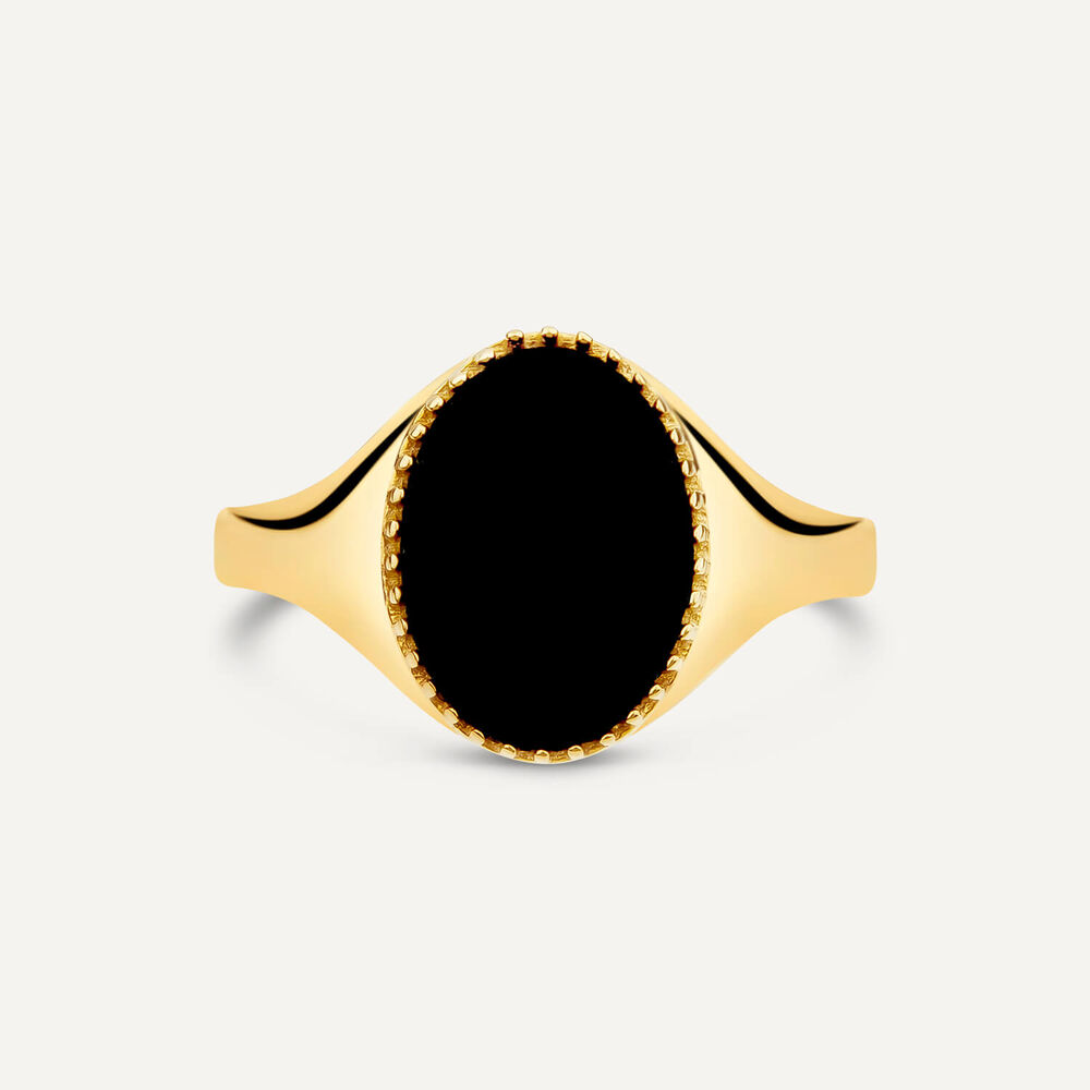 9ct Yellow Gold Oval Onyx Signet Ring