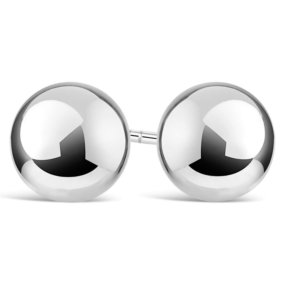 Silver 8mm ball stud earrings image number 1