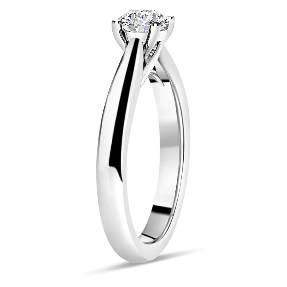 Platinum 0.50ct Round Diamond Orchid Setting Ring image number 2