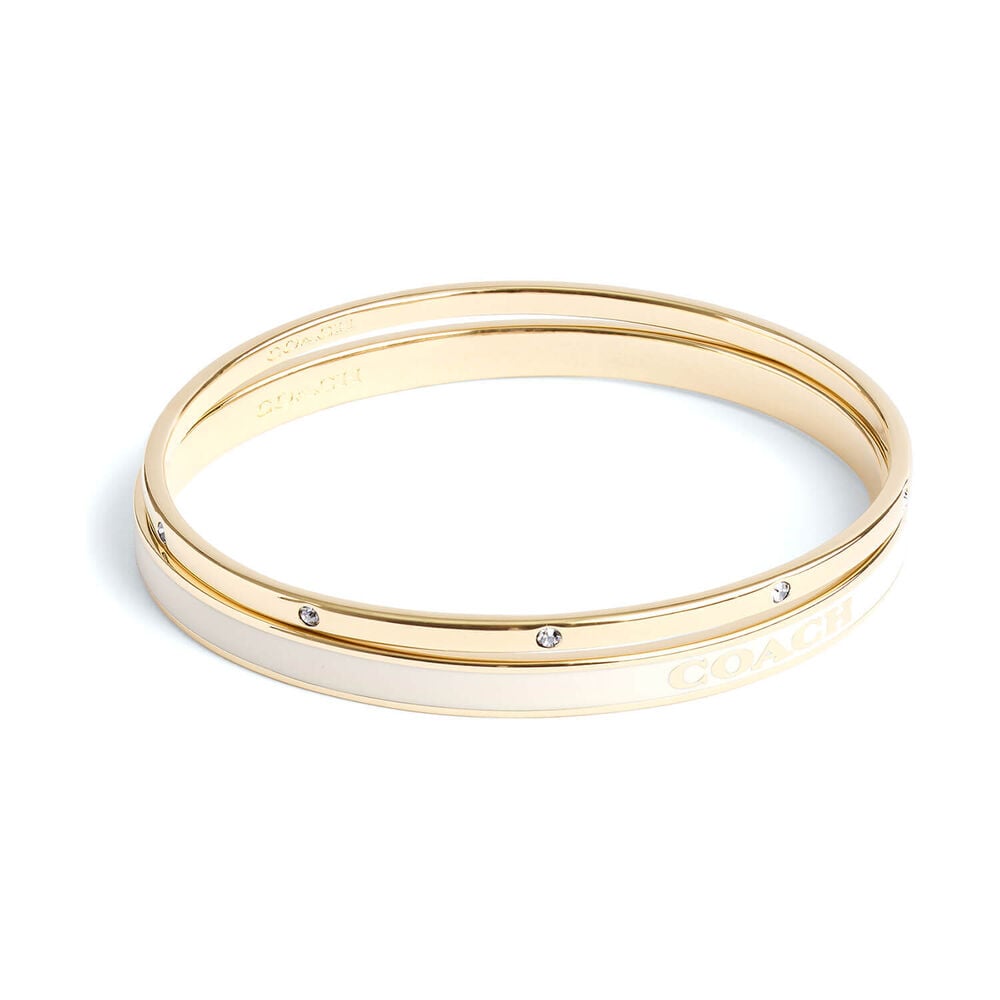 Coach Signature Gold Tone Duo Bangle Set