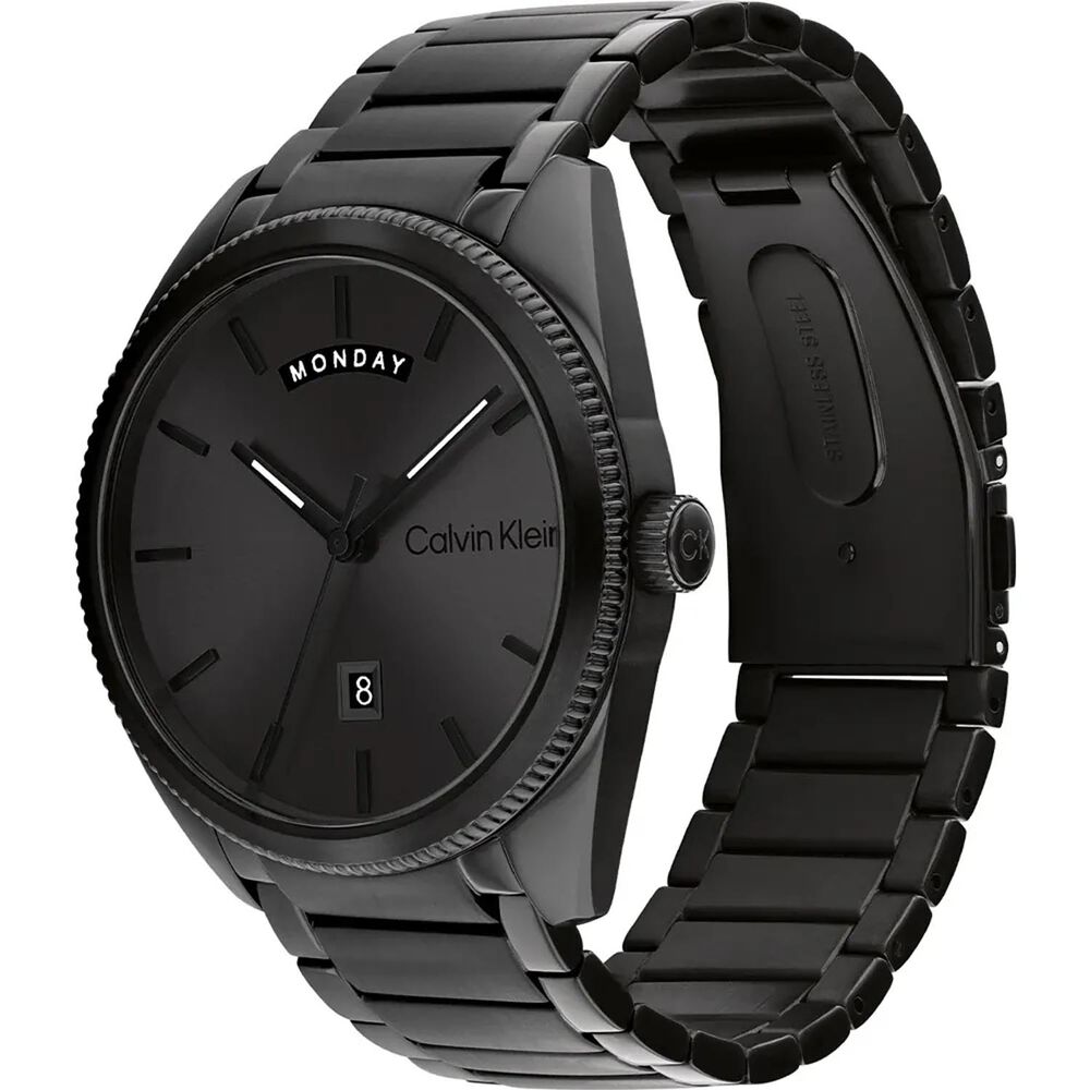 Calvin Klein 42mm Black Dial Steel Bracelet Watch