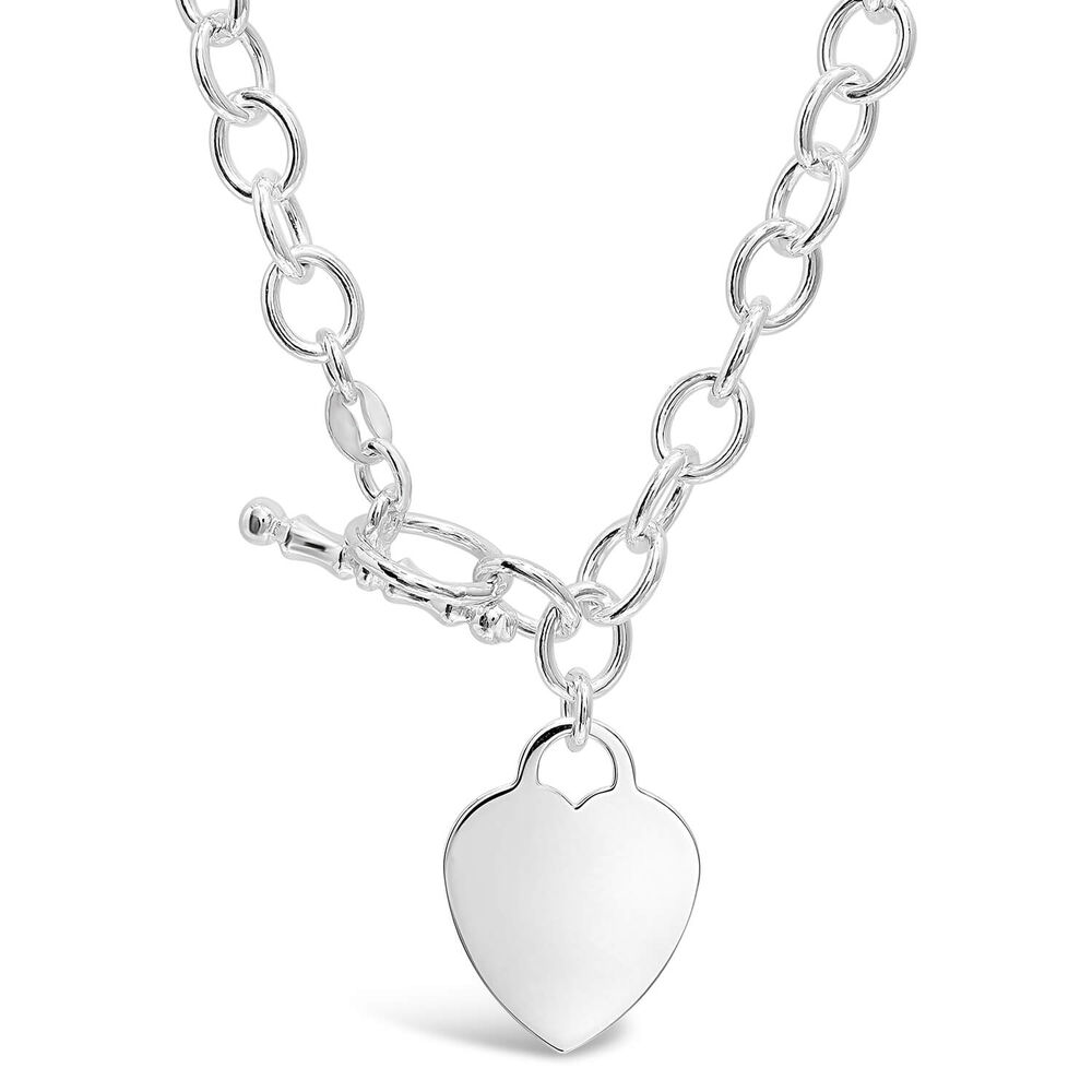 Sterling Silver Heart Plain Ladies Pendant On Chain