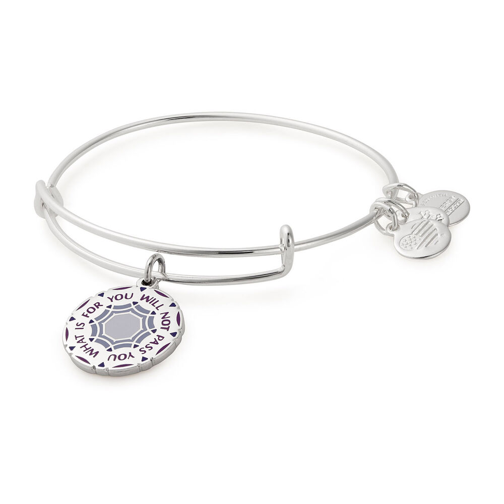 Alex And Ani Silver-Tone 'What Is For You Will Not Pass You' Bangle image number 0