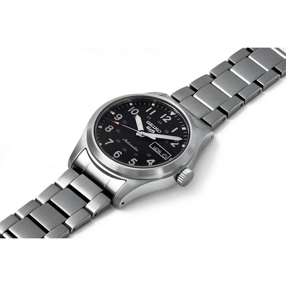 Seiko 5 Sports Field 39.4mm Black Dial Bracelet Watch image number 2