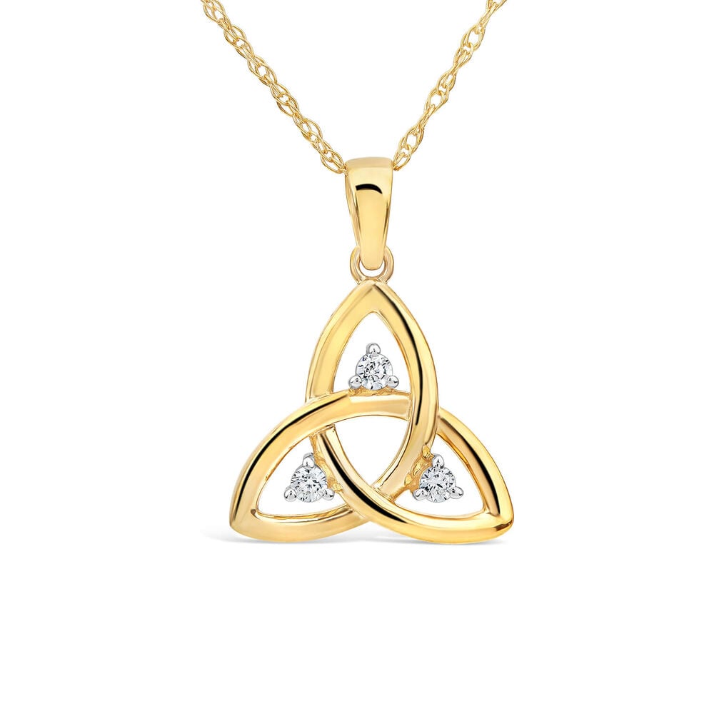 9ct Yellow Gold Cubic Zirconia Trinity Knot Pendant image number 0