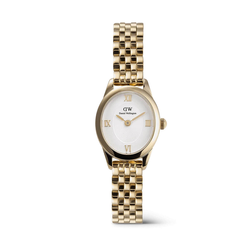 Daniel Wellington Ophelia Mini Gold 22x25.5mm White Dial Gold Plated Steel Bracelet Watch image number 0