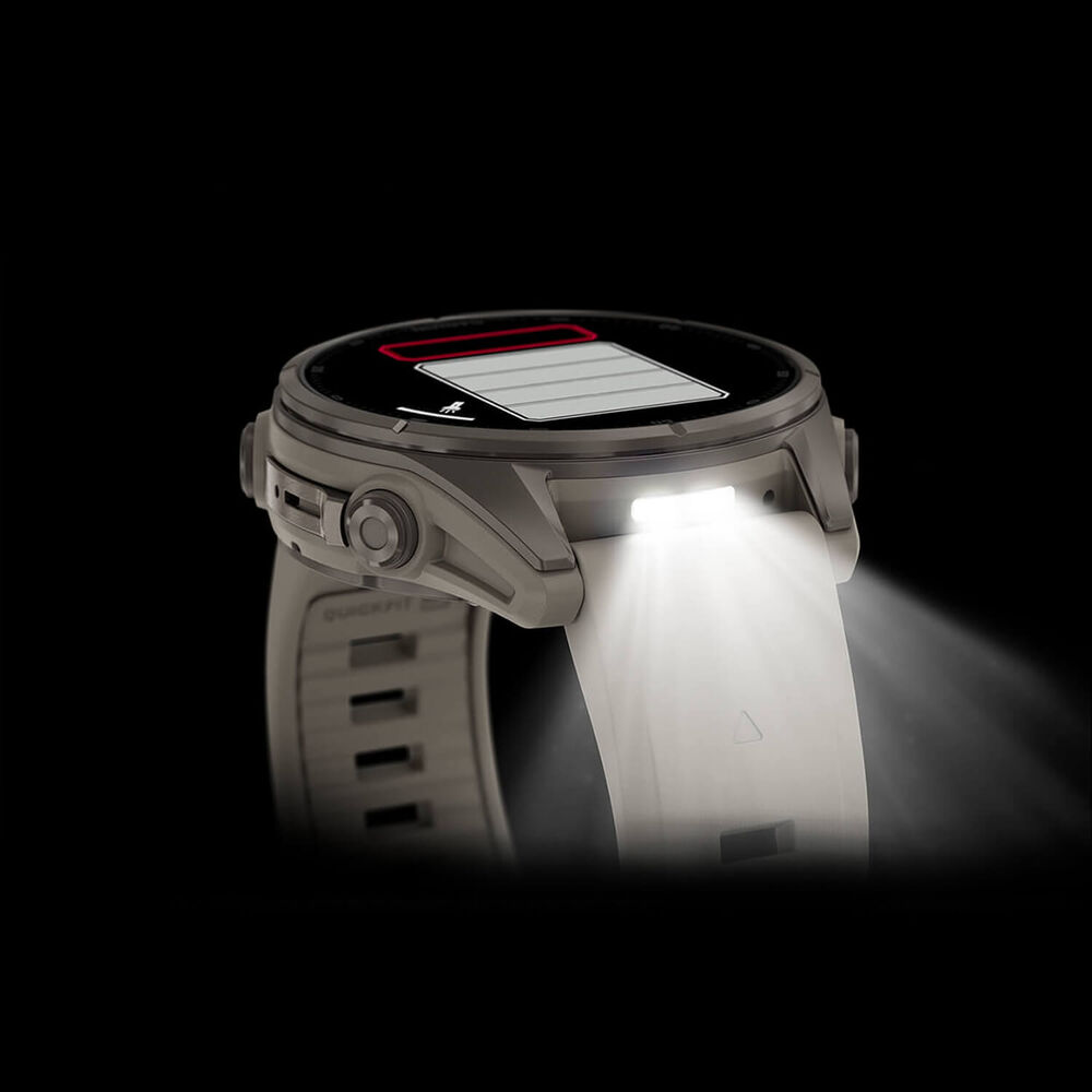 Garmin fenix 9 43mm Titanium Fog Grey Silicone Strap Watch