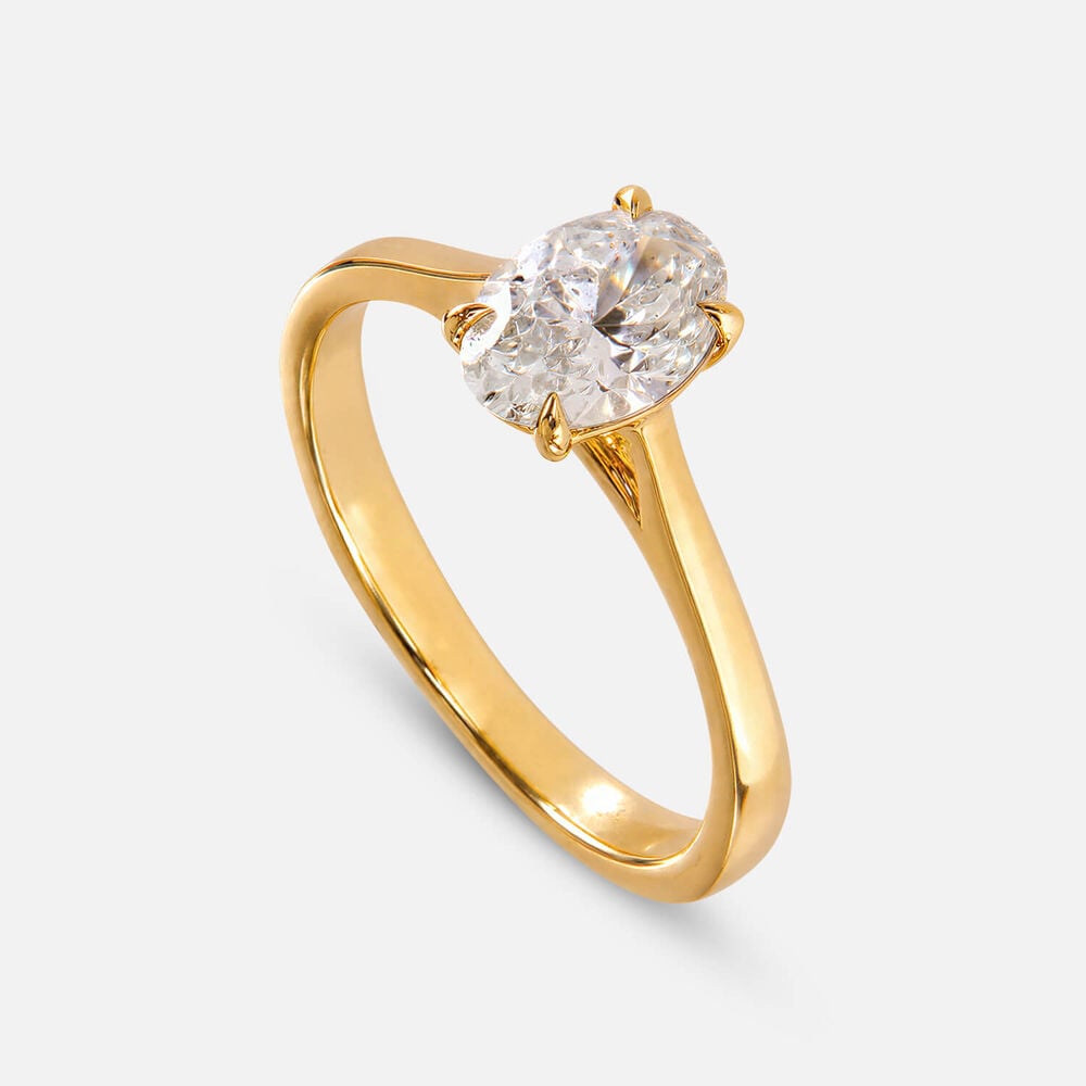18ct Yellow Gold 1.00ct Oval Diamond Solitaire Ring