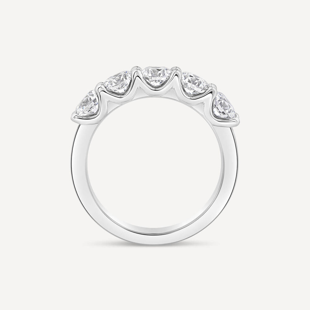 Born Platinum 2ct Lab Grown 5 Stone Half Eternity Diamond Ring image number 2