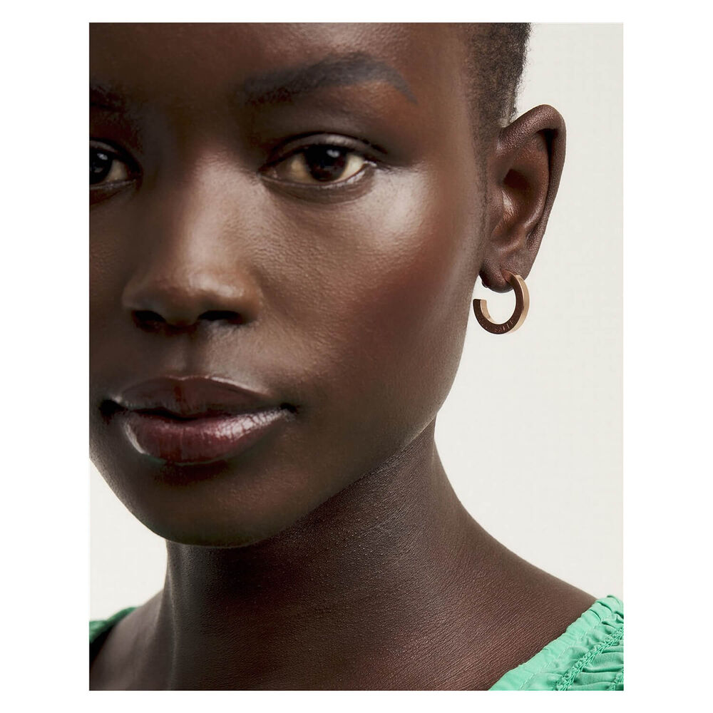 Ted Baker SENATTA Crystal Rose Gold Tone Hoop Earring image number 3
