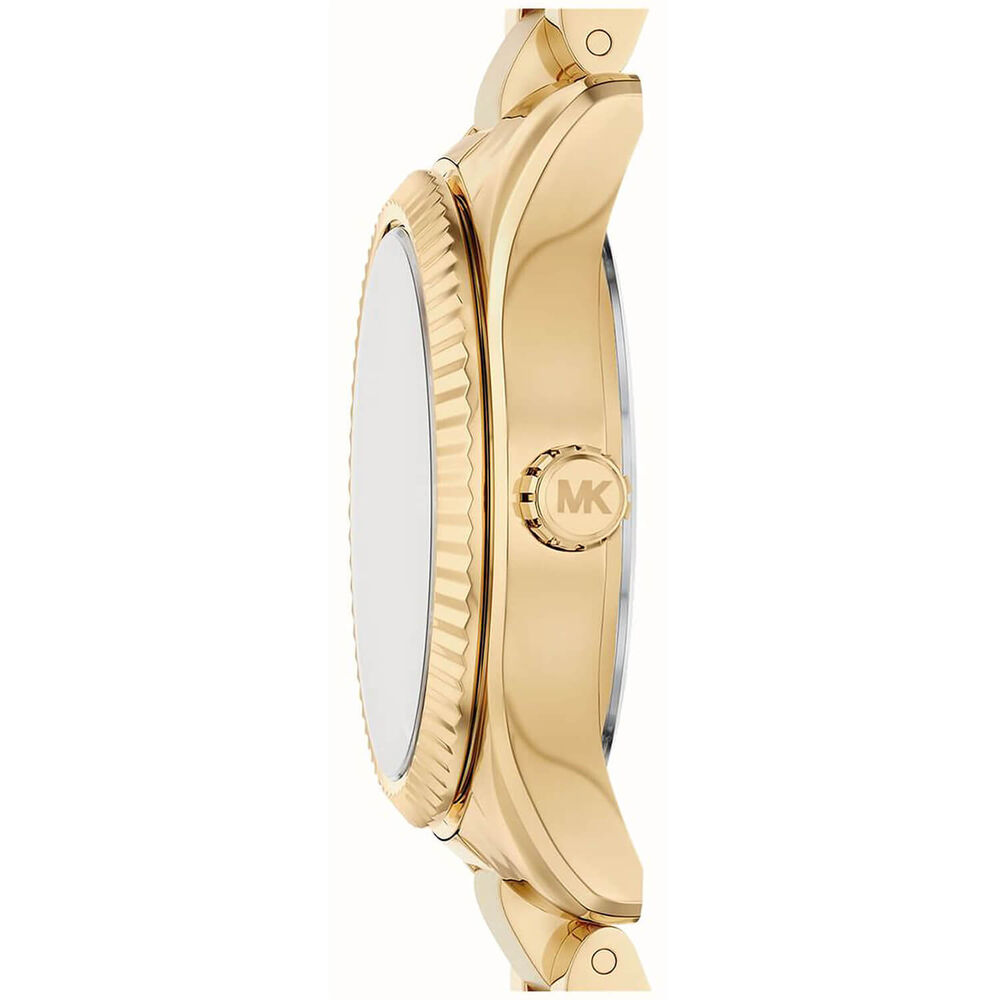Michael Kors Petite Lexington 26mm Brown Dial Yellow Gold Tone Bracelet Watch