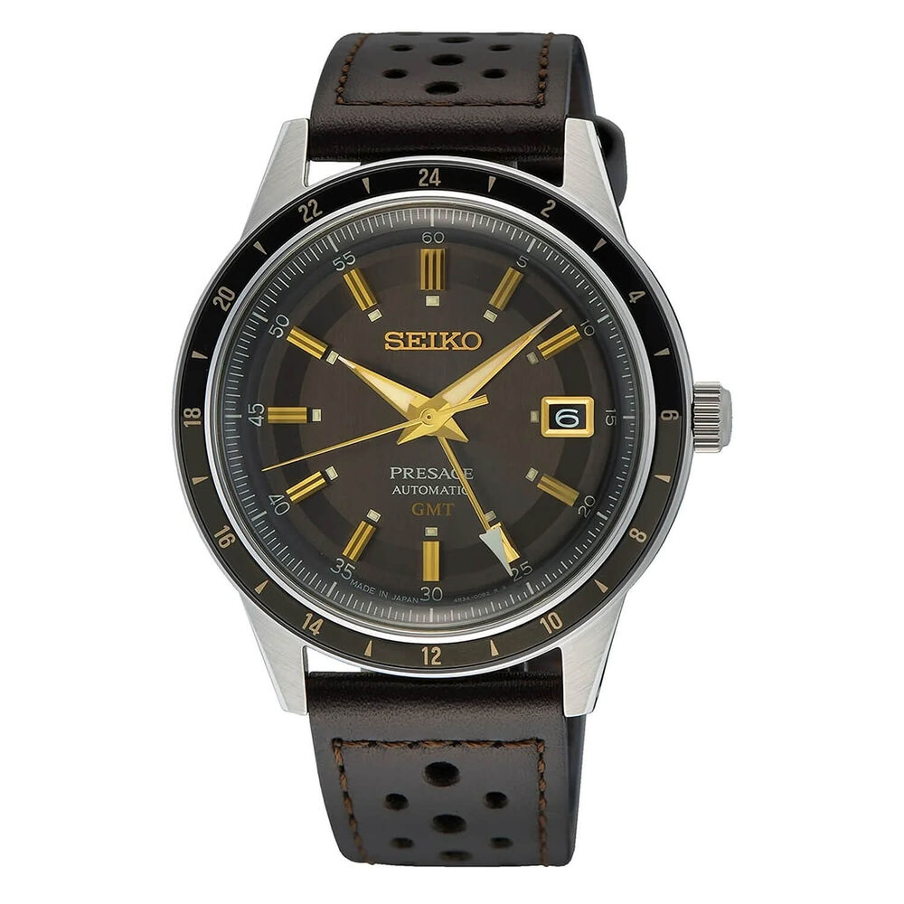 Seiko Presage Style 60's 40.8mm Brown Dial & Leather Strap Watch image number 0