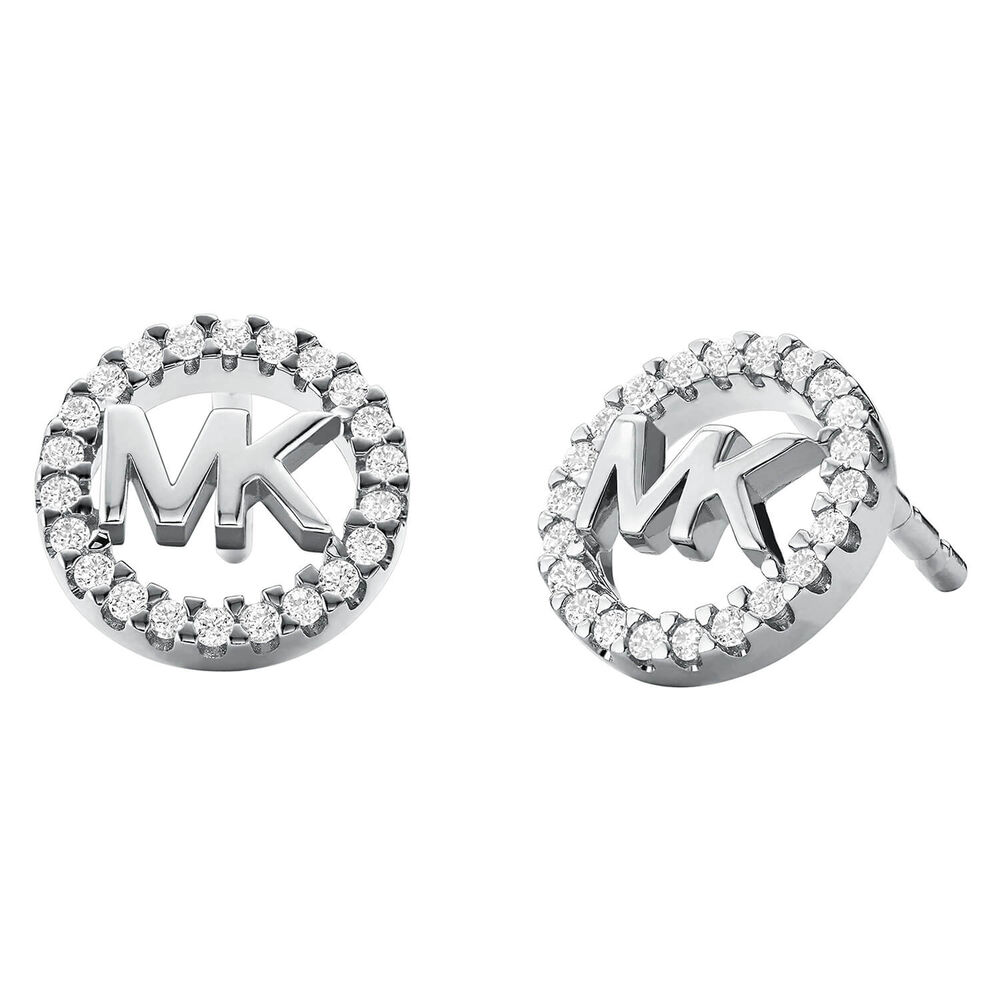 Michael Kors Sterling Silver Logo Stud Earrings
