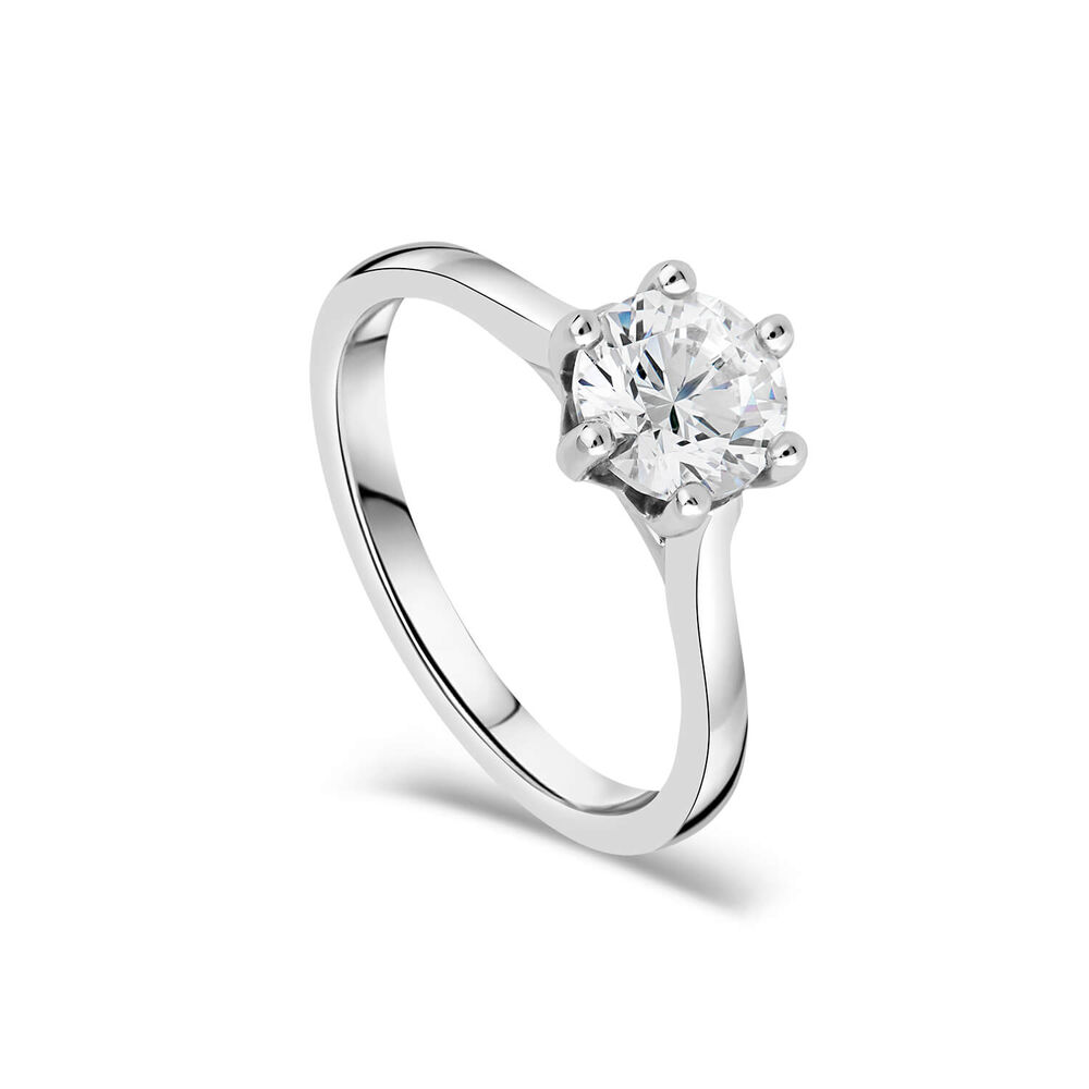 Platinum 1.00ct Six Claw Solitaire Diamond Ring