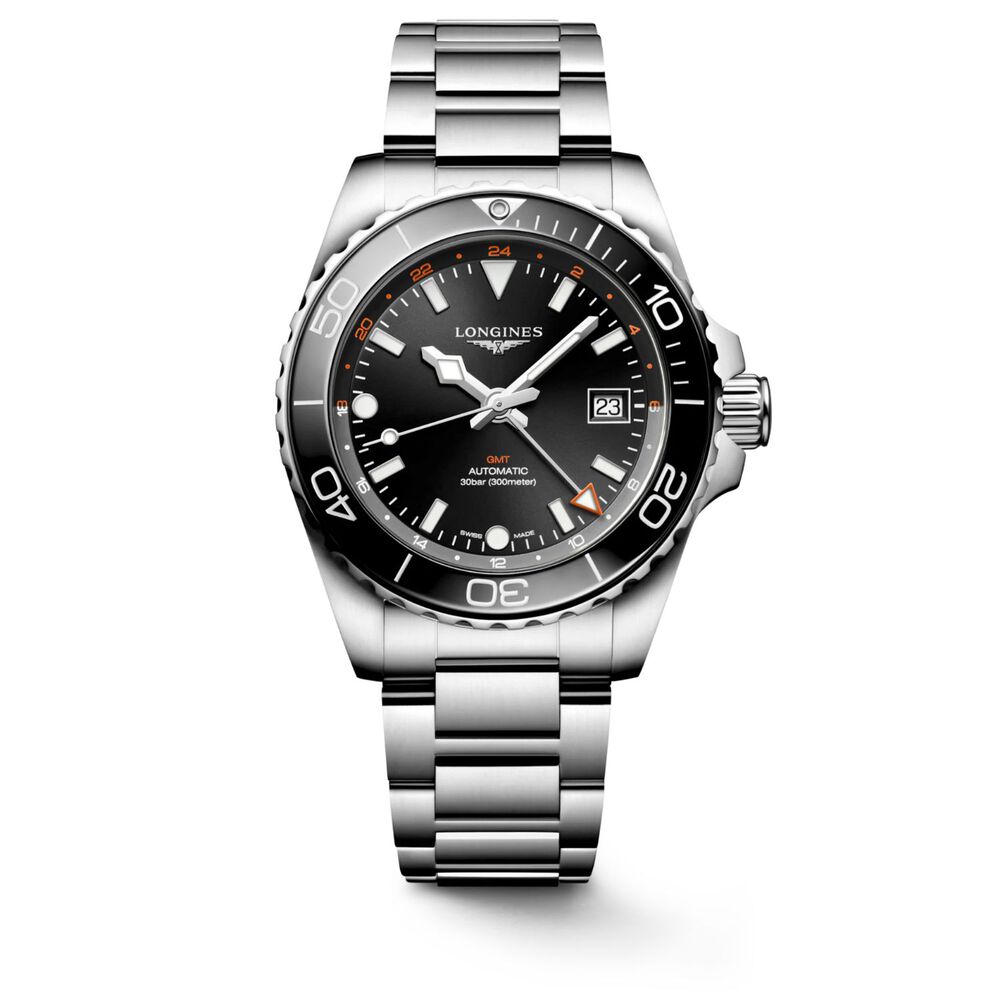 Longines Hydroconquest 41mm Sunray Black Dial Stainless Steel & Ceramic Case Watch