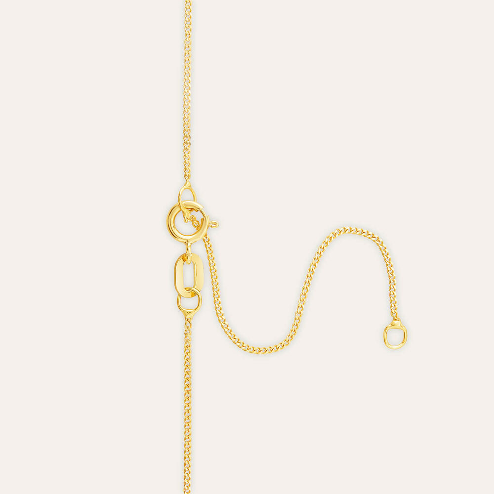 9ct Gold 6.5mm Four Claw Cubic Zirconia Set Pendant (Chain Included)
