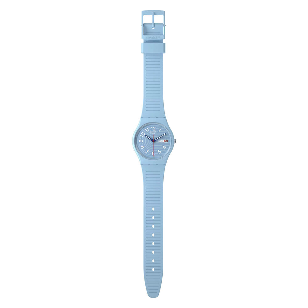 Swatch Trendy Lines in The Sky 34mm Light Blue Dial Strap Watch image number 2